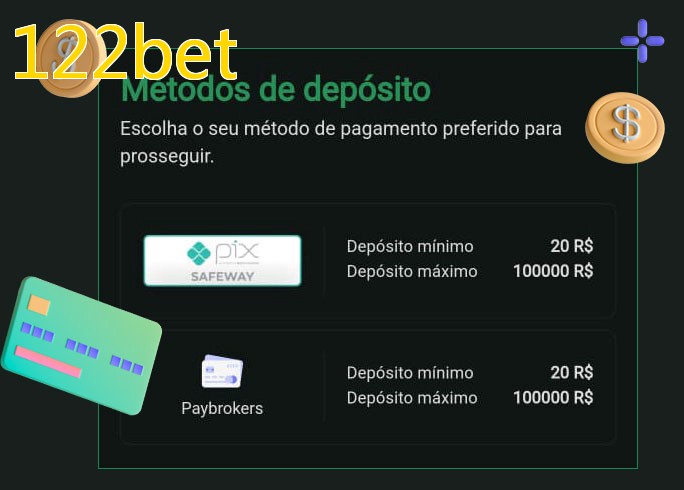 O cassino 122betbet oferece uma grande variedade de métodos de pagamento